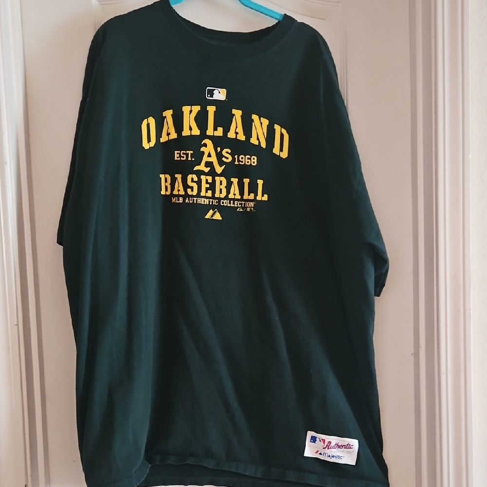 Oakland A's Majestic Authentic Collection Dark Green Shirt